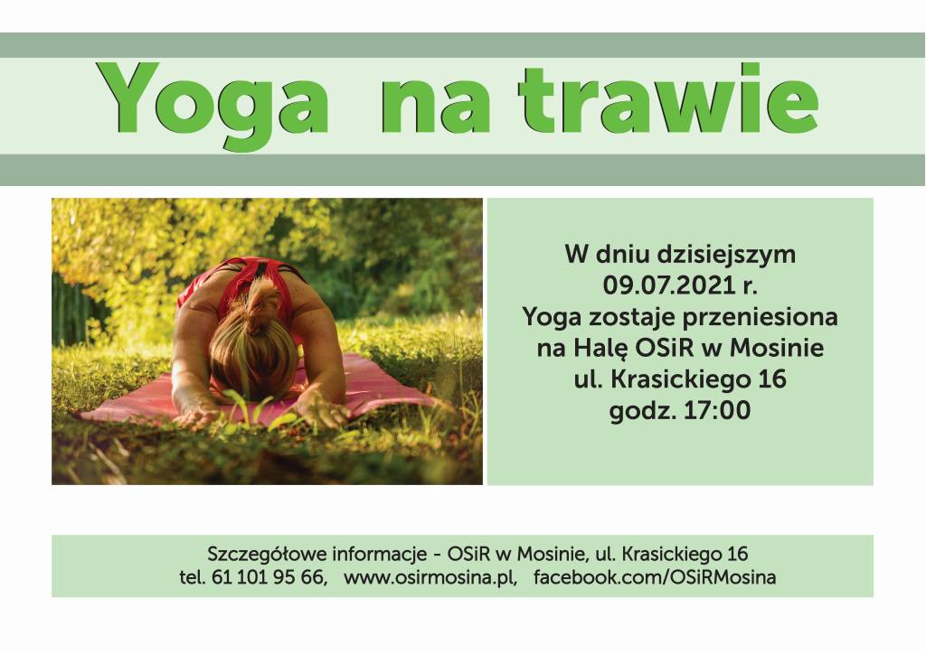 Zmiana miejsca zajęć z yogi na trawie