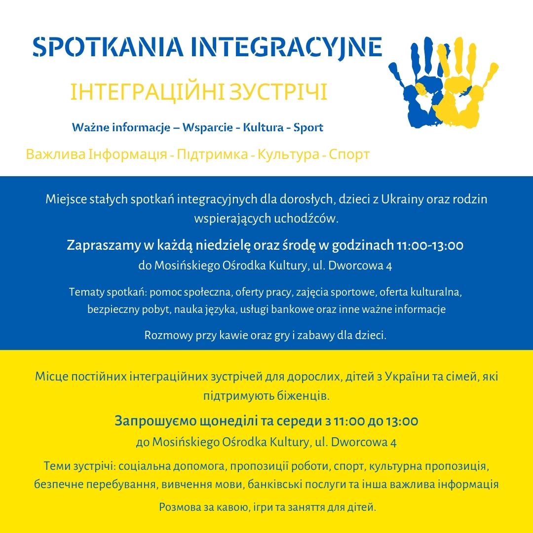 informacje dotyczące spotkania integracyjnego dla mieszkańców ukrainy