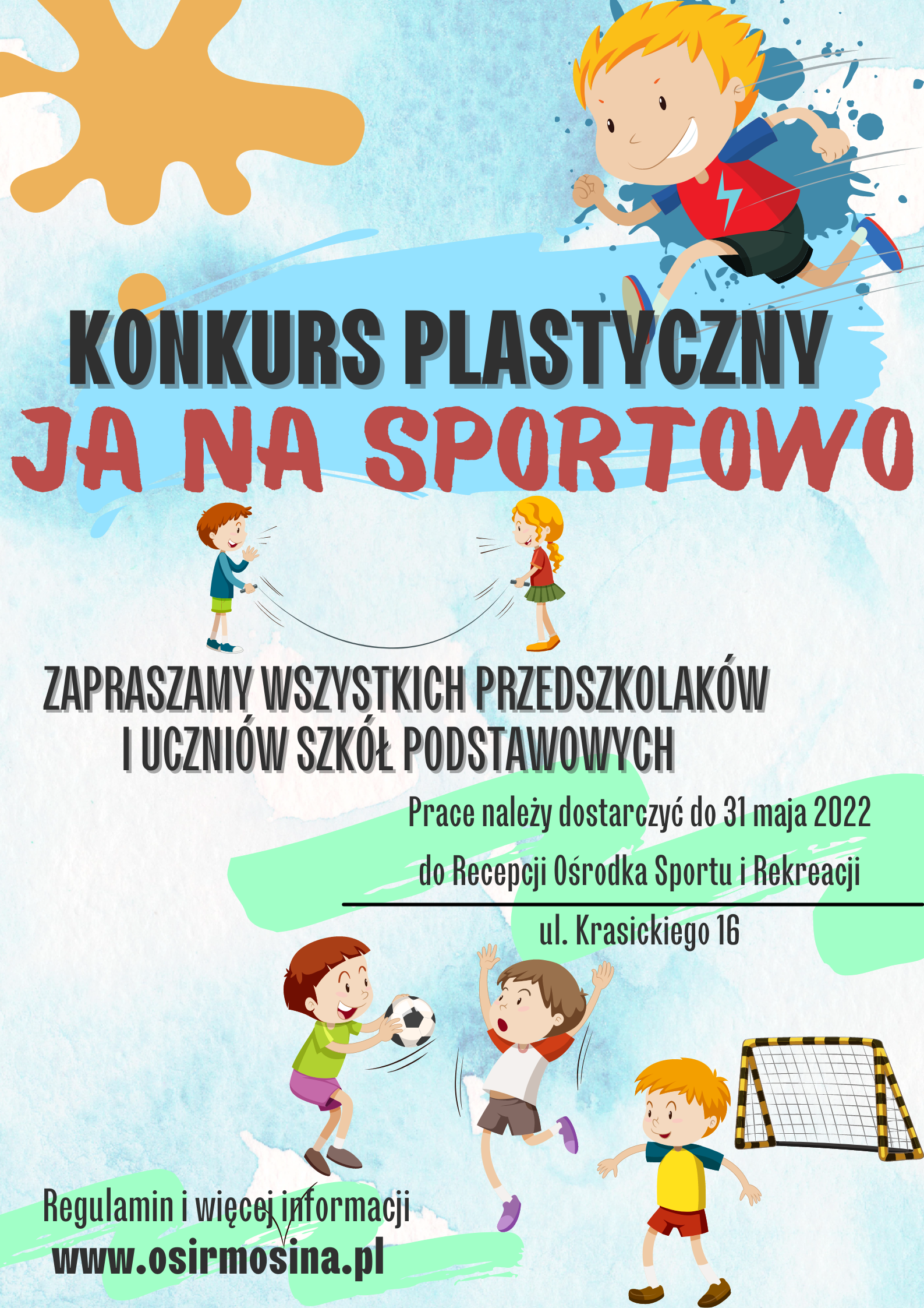 Plakat informaujżacy o konkursie plastycznym z okazji dnia dziecka