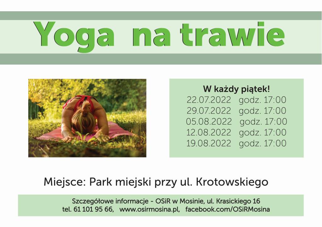 informacja o zajeciach z yogi na trawie