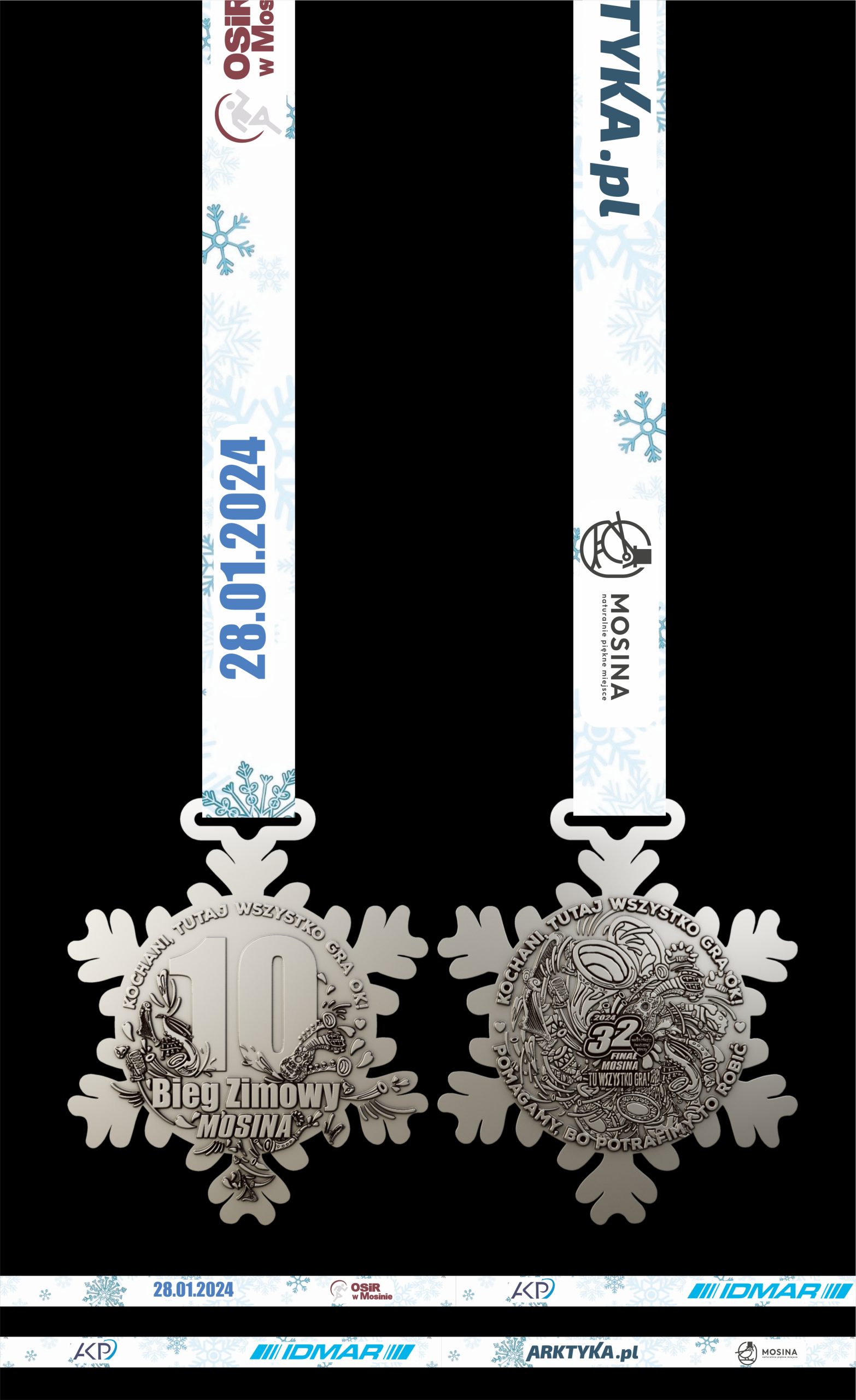 wizualizacja medalu na dziesiąty bieg zimowy
