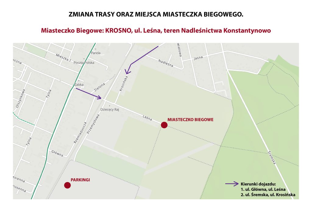 Zmiana miejsca miasteczka biegowego oraz trasy - 8 KonstantyNOVA Dycha
