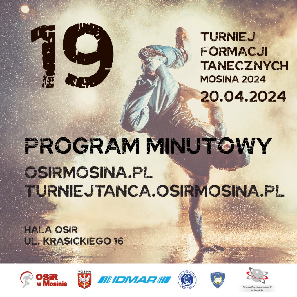 Program minutowy - 19 Turniej Formacji Tanecznych Mosina 2024